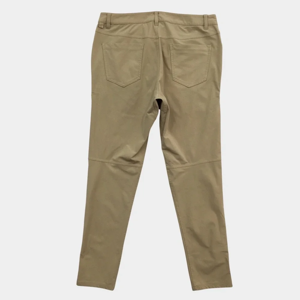 Lululemon ABC Pant Slim Fit Warpstreme Khaki Tan Mens Size 32 Casual Trousers